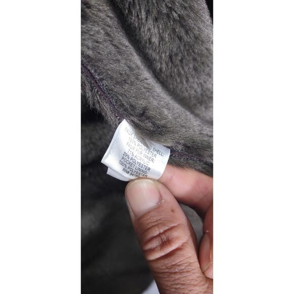 Calvin Klein Open Front Faux Fur Heavy Duty Warm Jacket Night Club Winter Snow - Picture 16 of 16